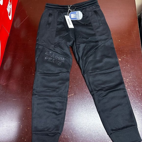 Reason Mens Black Adjustable Waist Pockets Tapered Leg Jogger Pants Size L XL - Picture 2 of 6